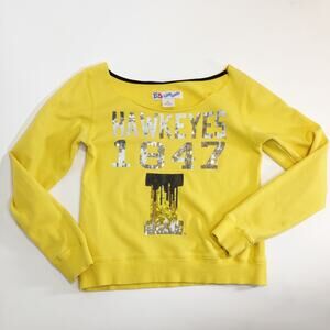 E5 College Classics Sz Medium University of Iowa Hawkeyes‎ Sequin Top Sweatshirt
